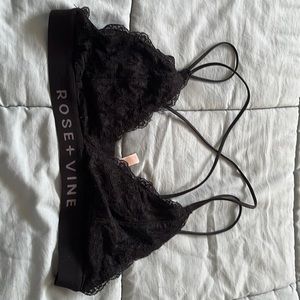 Black lace lined bralette